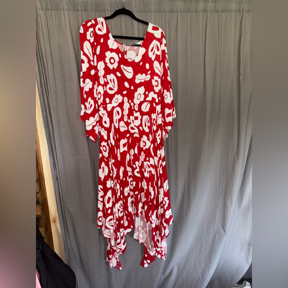 Cato Red and White Floral Dress